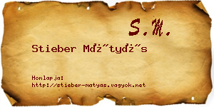 Stieber Mátyás névjegykártya